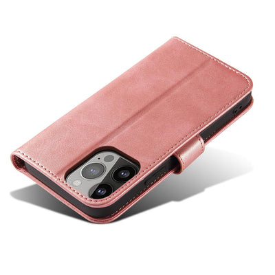 Magnet Case case for iPhone 14 Pro Max flip cover wallet stand pink — Hurtel