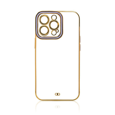 Fashion Case for iPhone 12 Pro Gold Frame Gel Cover Purple — Hurtel