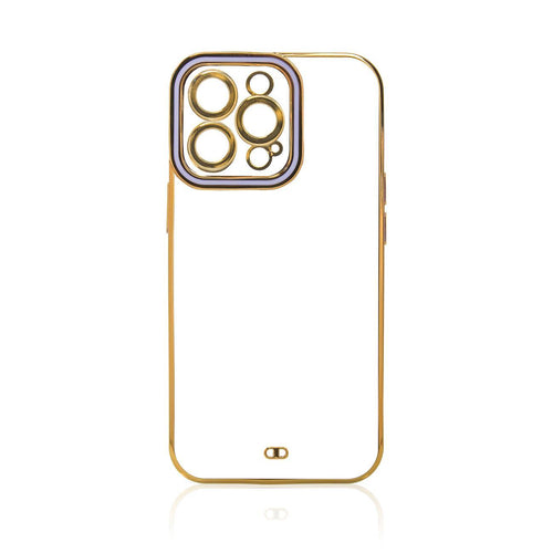 Fashion Case for iPhone 12 Pro Gold Frame Gel Cover Purple — Hurtel