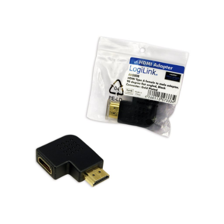 Logilink | HDMI Adapter, AM to AF in 90 degree flat angled | AH0008