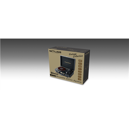 Muse | Turntable Stereo System | MT-103 GD | Black | 3 speeds | USB port | AUX in