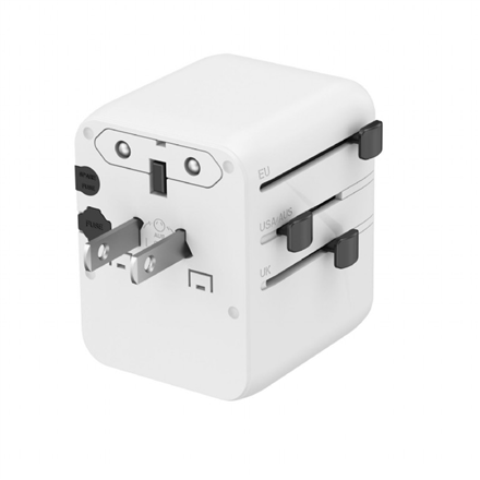 Gembird Universal travel power adapter | TPA-1A2C20-01-W | Travel Adapter | 20 W