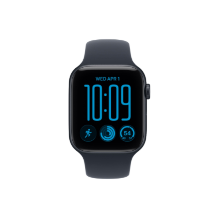Apple Watch SE 3 GPS + Cellular 44mm Midnight Aluminium Case with Navy Blue Sport Band - S/M | Apple