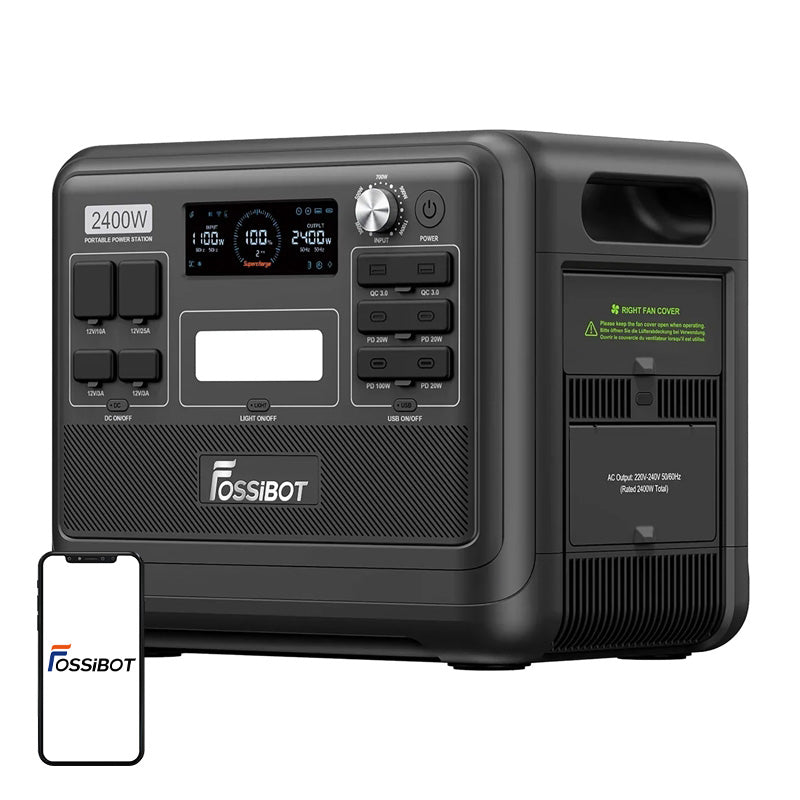 FOSSIBOT F2400 2400W Charging Station (Black) - Image 1