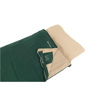 Outwell Contour Prime Green | Sleeping Bag | 220 x 85 cm | -13 to 16 °C | Right Zipper