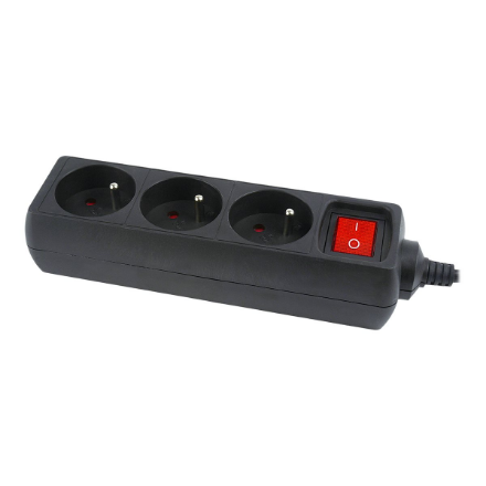 EnerGenie | Power strip, 3 FR sockets, 10 A, C14 plug | EG-PSU3F-01