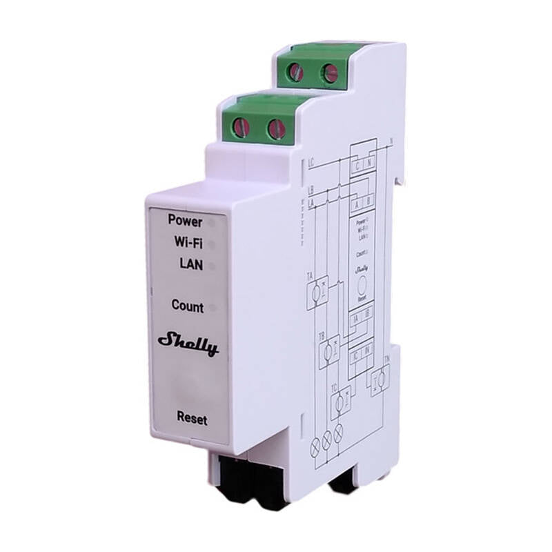 Shelly PRO 3EM 400A 3-Phase Energy Meter, WiFi/Bluetooth - Image 2