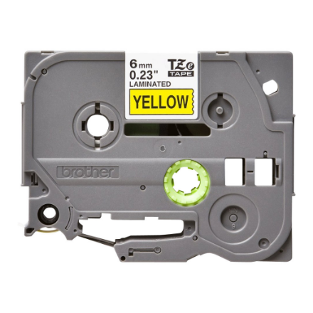 Brother | TZe-611 Laminated Tape | Black on Yellow | TZe | 8 m | 6 cm