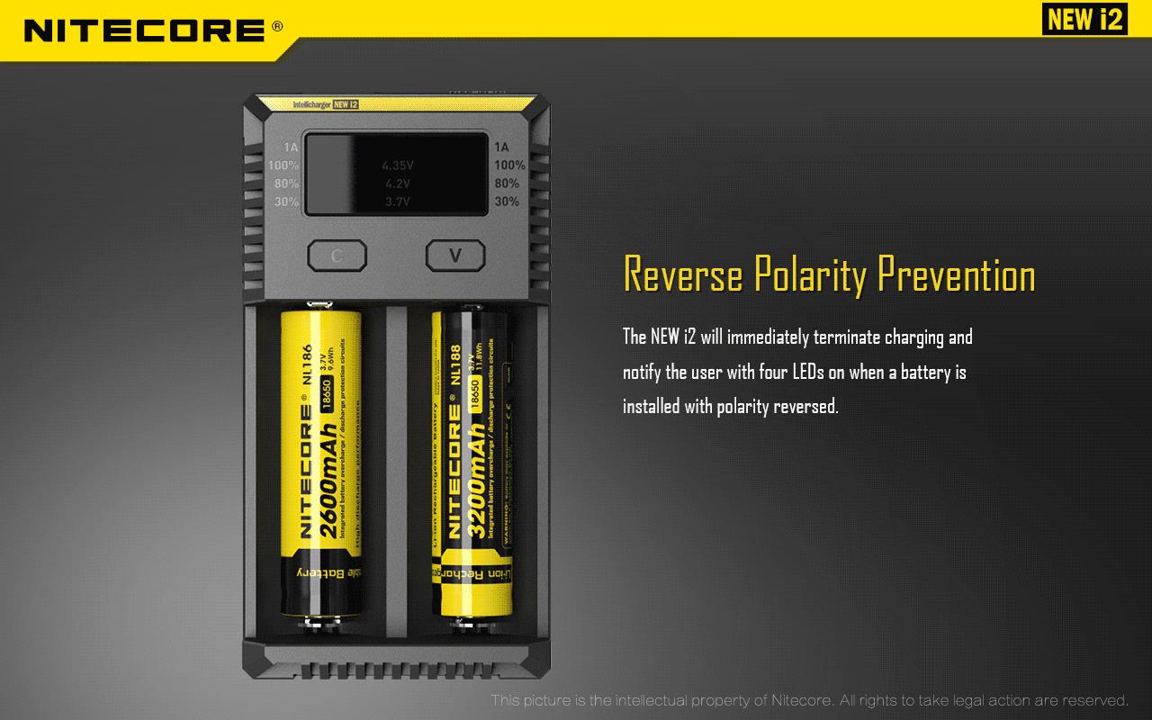 BATTERY CHARGER 2-SLOT/INTELLICHARGER NEW I2 NITECORE