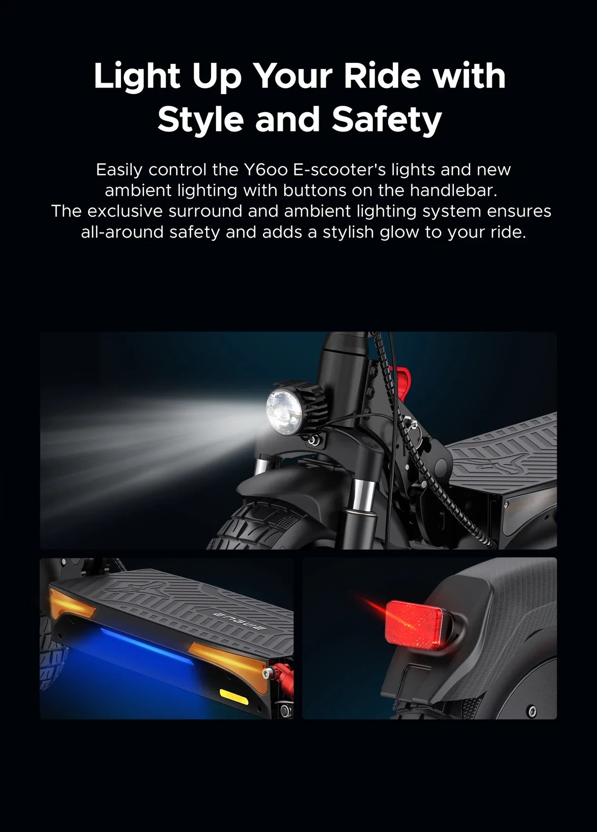 ENGWE Y600 Upgrade 10" Fat Tires 70KM Range Foldable Electric Scooter