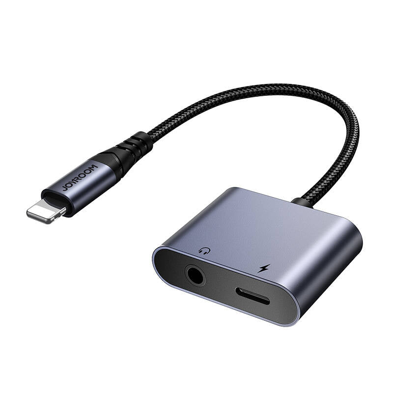 2-in-1 Audio adapter Joyroom SY-L01 Lightning to 3.5mm + Lightning (black) - Image 1