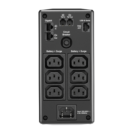 Schneider Electric APC Back-UPS Pro, Tower, 6x IEC C13 outlets, AVR, LCD, user-replaceable battery | BR900MI | 900 VA |