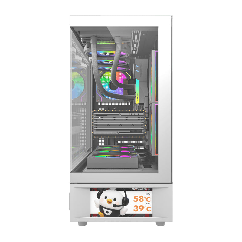 DarkFlash DS950V computer case with display (white) + 6 fans - Image 3