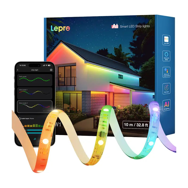 Lepro SW1 10m Wi-Fi Bluetooth RGBIC LED Strip - Image 2