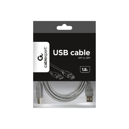 Cablexpert CCP-USB2-AMBM-6G USB 2.0 A-plug B-plug 6ft cable, grey color | Cablexpert | CCP-USB2-AMBM-6G | USB 2.0 A-plug