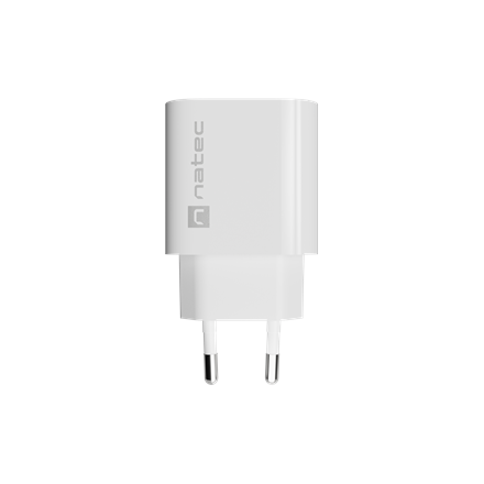 Natec Ribera USB Charger 1X USB-A + 1X USB-C 20W, White