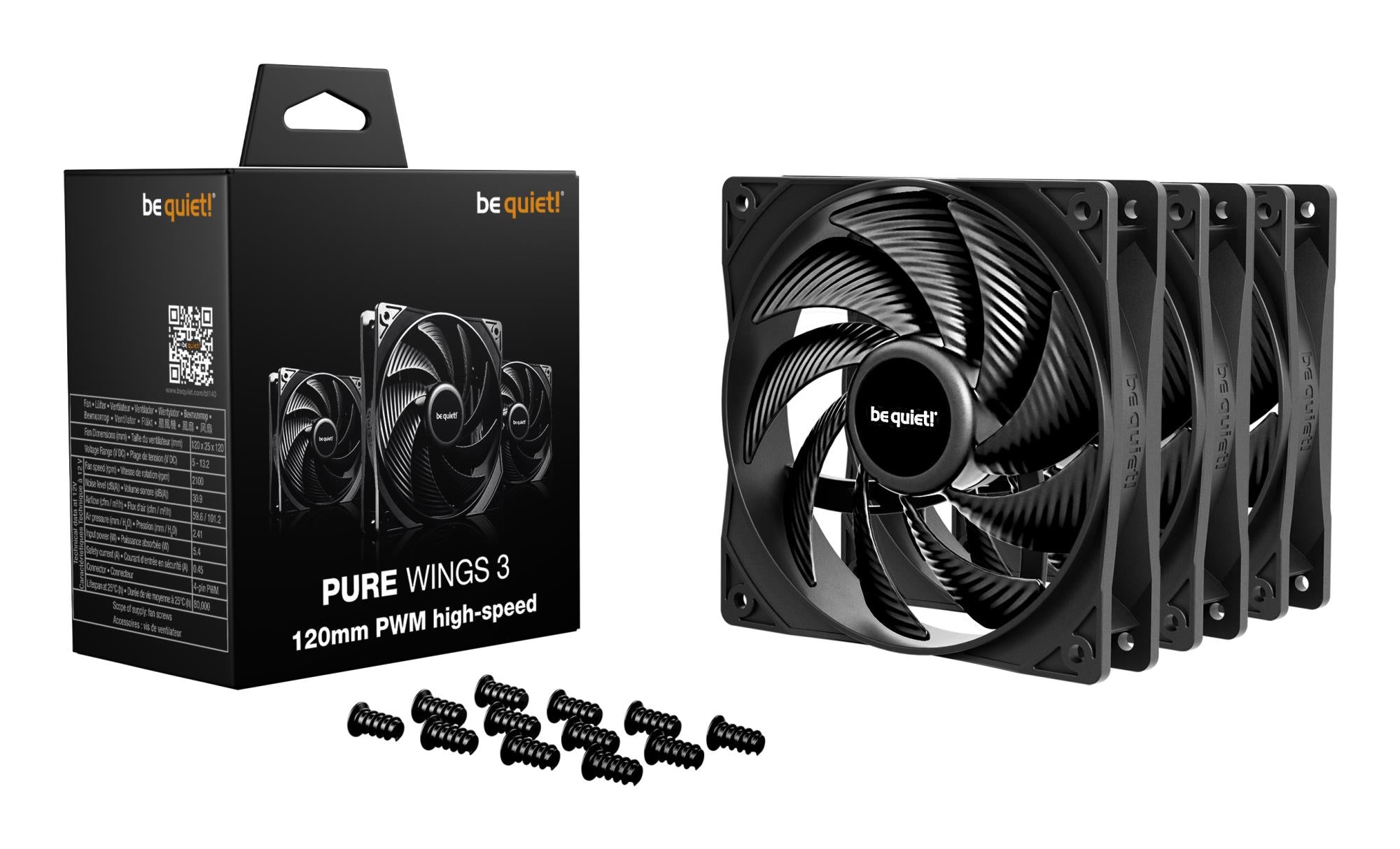 CASE FAN 120MM PURE WINGS 3/PWM HS 3-PACK BL140 BE QUIET