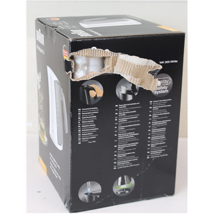 SALE OUT. Braun Kettle | WK 300 | Standard | 2200 W | 1.7 L | Plastic | 360° rotational base | White | DAMAGED PACKAGING