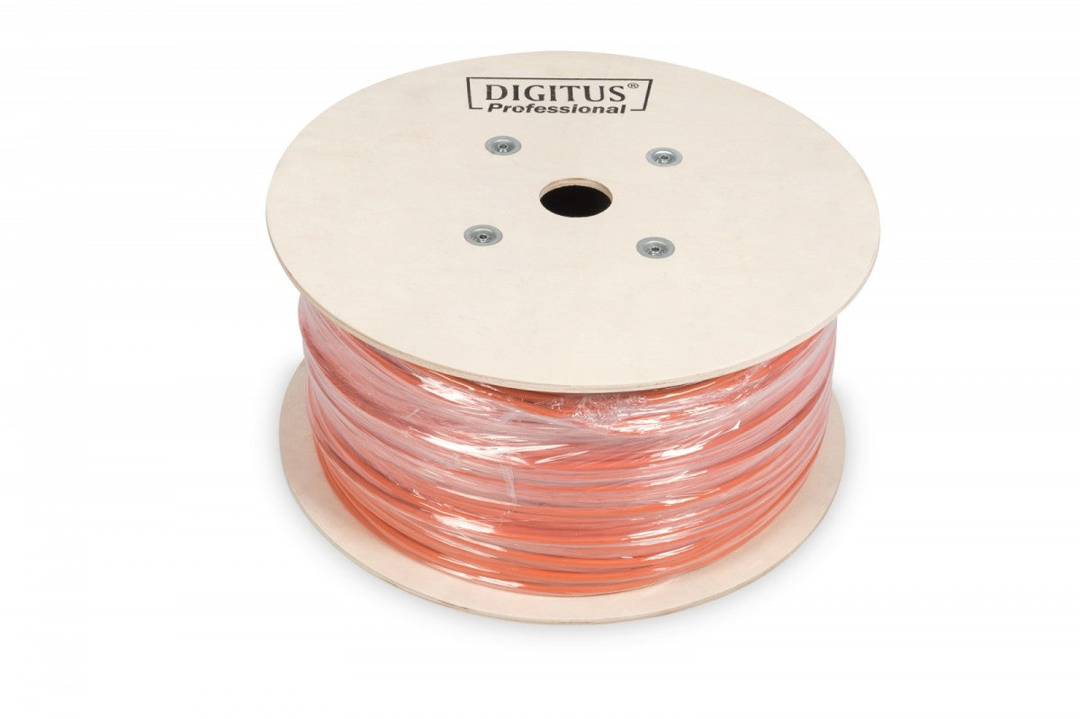 Category 7 installation data cable, S/FTP, Dca, solid conductor, AWG 23/1, LSOH, 500 m, reel, orange