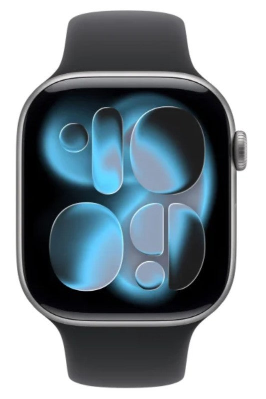 Watch Series 11 GPS+Cellular 42mm Space Grey Aluminium Case with Black Sport Band - M/L