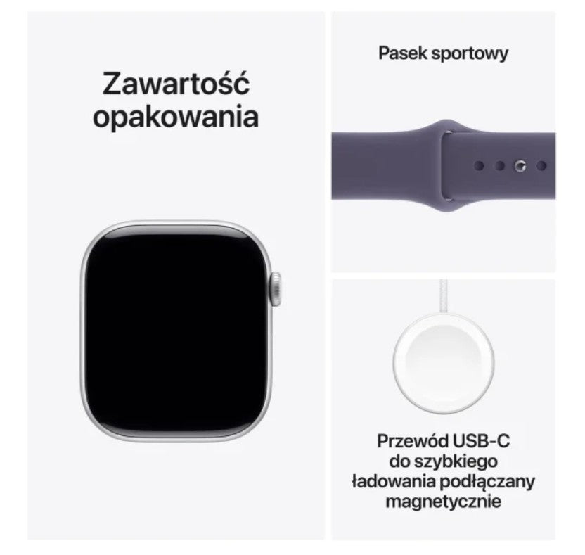 Watch Series 11 GPS+Cellular 46mm Silver Aluminium Case with Purple Fog Sport Band - S/M