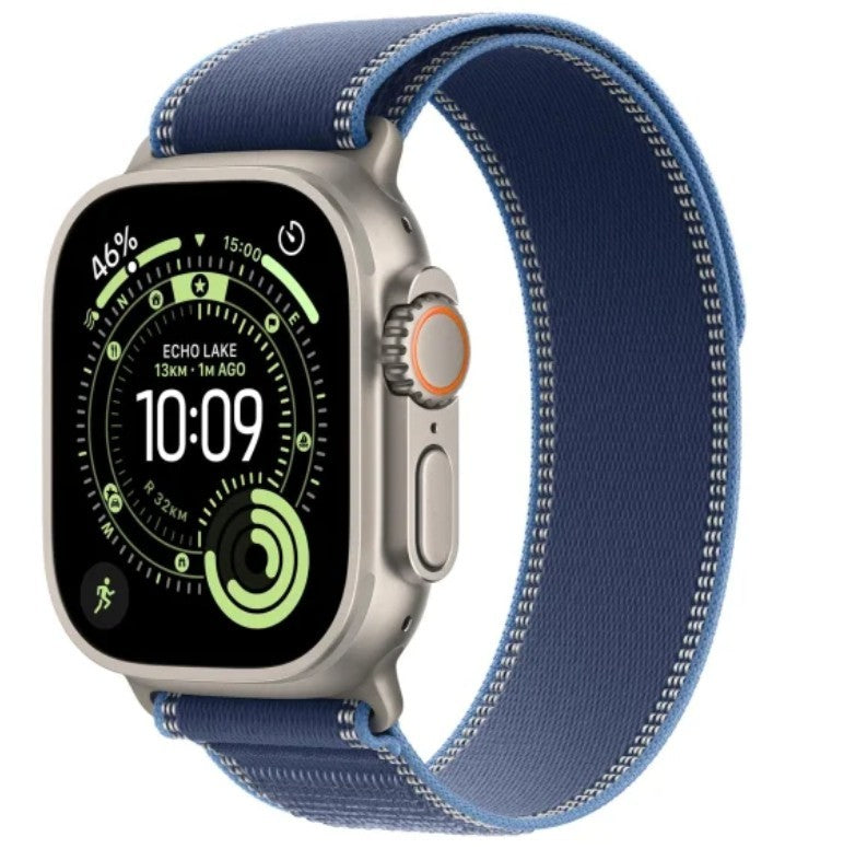 Watch Ultra 3 GPS + Cellular 49mm Natural Titanium Case with Blue/Bright Blue Trail Loop - M/L