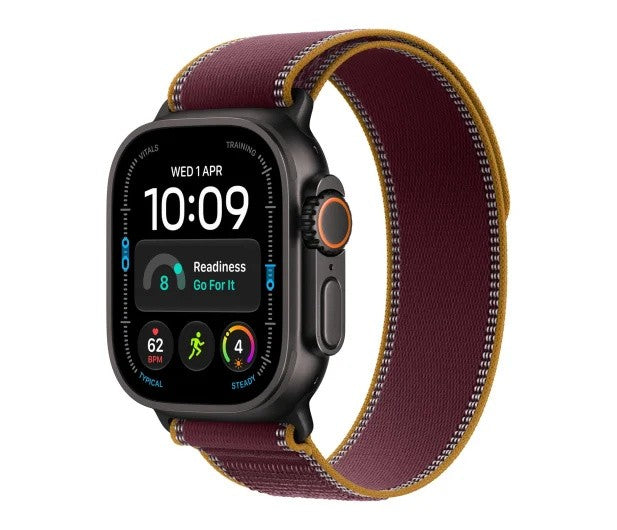 Smartwatch Watch Ultra 4 GPS + Cellular 49mm Black Titanium Case with Burgundy Trail Loop - S/M
