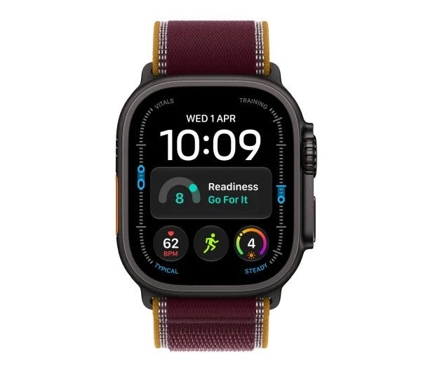 Smartwatch Watch Ultra 4 GPS + Cellular 49mm Black Titanium Case with Burgundy Trail Loop - S/M