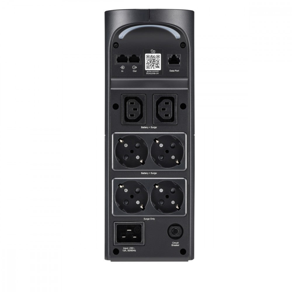 UPS BGM2200B-GR Back-UPS Pro, 2200VA/1320W, Tower, 230V, 4xSchuko and 2xIEC C13 outlets, RGB Lights, Pure Sine Wave, Midnight (Black)