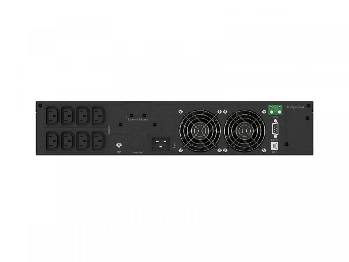 UPS On-Line Rack 2000VA - 8×IEC C13, USB-B, LCD, Metal Dust-Free Enclosure