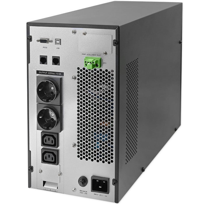 UPS 3kVA, 3000W, PF 1.0 LCD, EPO, USB, On line