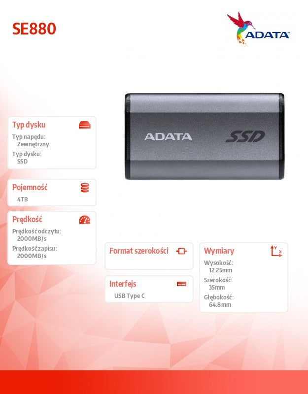 SSD External SE880 4TB USB3.2A/C Gen2x2