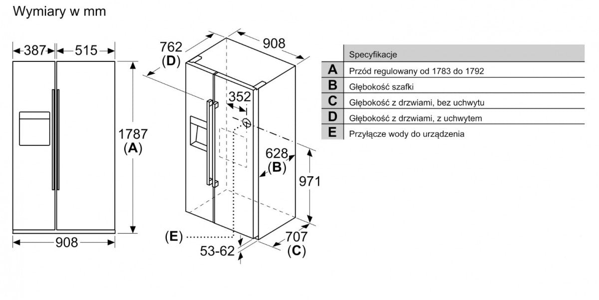 KAD93ABEP Side-by-Side Fridge Freezer