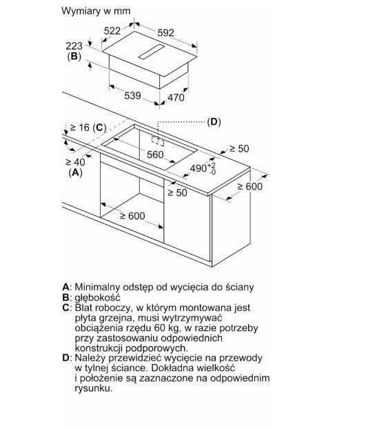PVS611B16E Hob Induction