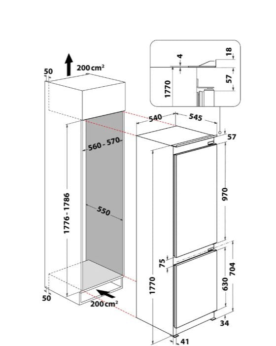 Fridge Freezer WHC18T322 BI