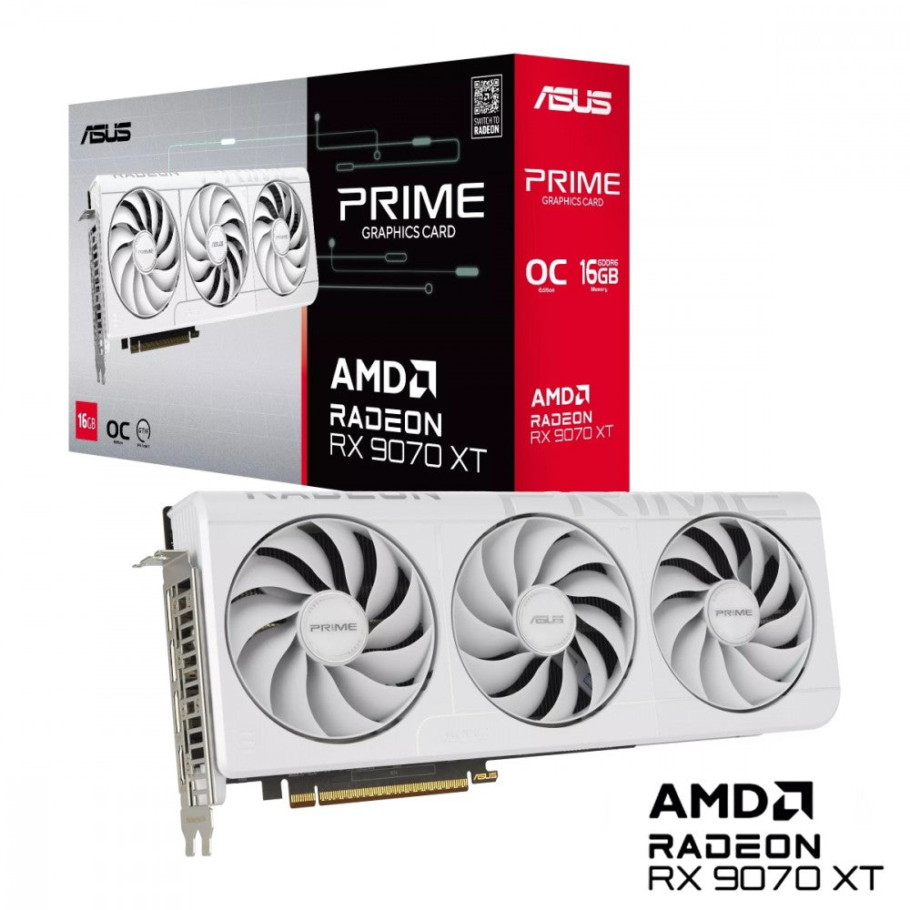 Graphics card Radeon RX 9070 XT PRIME OC WHITE 16GB GDDR6 256bit 3DP/HDMI