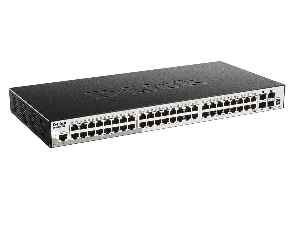 Gigabit Stackable Smart Managed Switch 48GE 4SFP+ with 10G Uplinks DGS-1510-52X