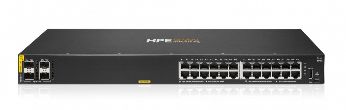 Switch Aruba Networking 6000 24G Class4 PoE 4SFP 370W R8N87B