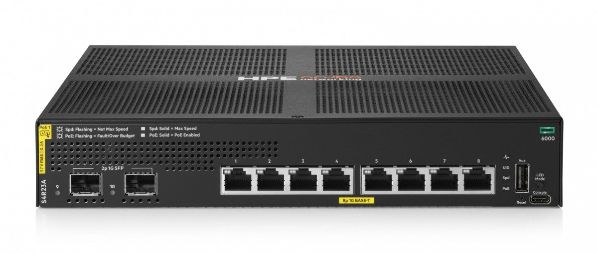 Switch Aruba Networking 6000 8G Class4 PoE 2SFP 67W S4R23A
