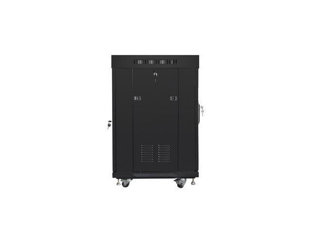 Rack installation, standing 19 15U 600X600 black, glass door (flat pack)