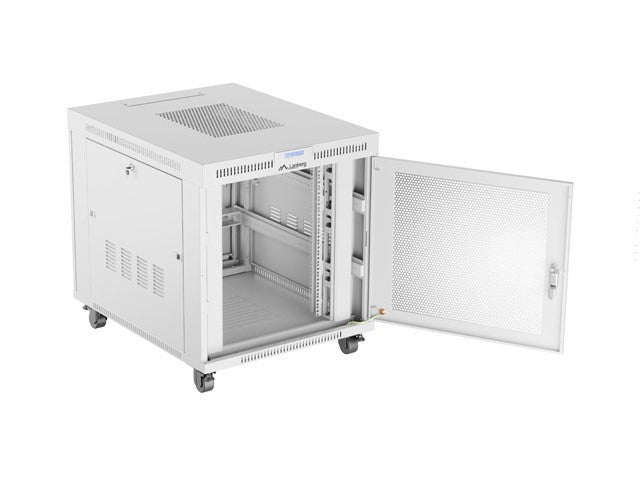 Free-standing installation rack cabinet 19 inches 15U 800x1000 perforated doors LCD gray (Flat pack)