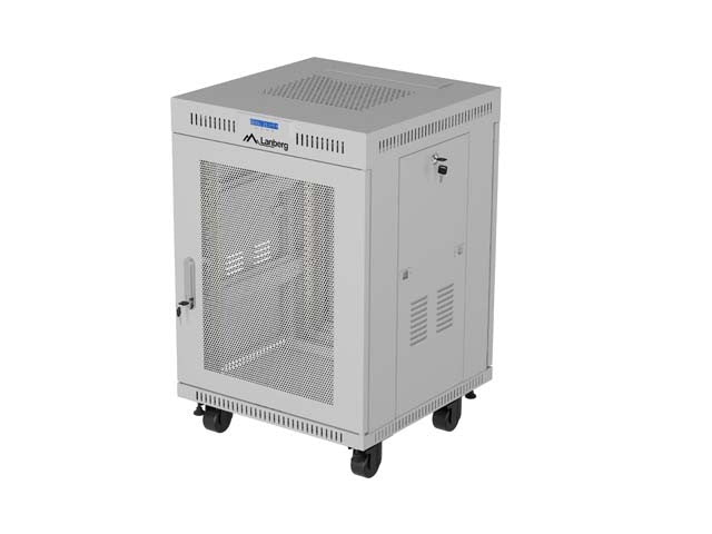19-inch 15U floor-standing rack cabinet, 600x600, perforated door, LCD (flat-pack), grey