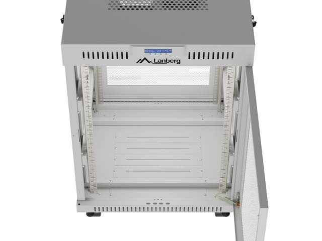 19-inch 15U floor-standing rack cabinet, 600x800, perforated door, LCD (flat-pack), grey