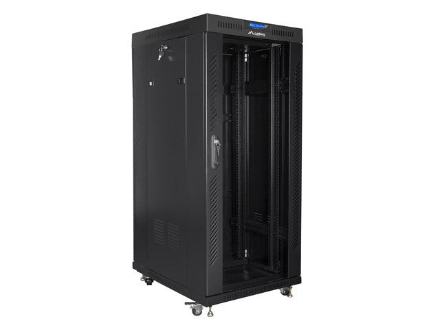 RACK installation cabinet solution 19 22U 800X800 black LCD glass door (FLAT PACK)