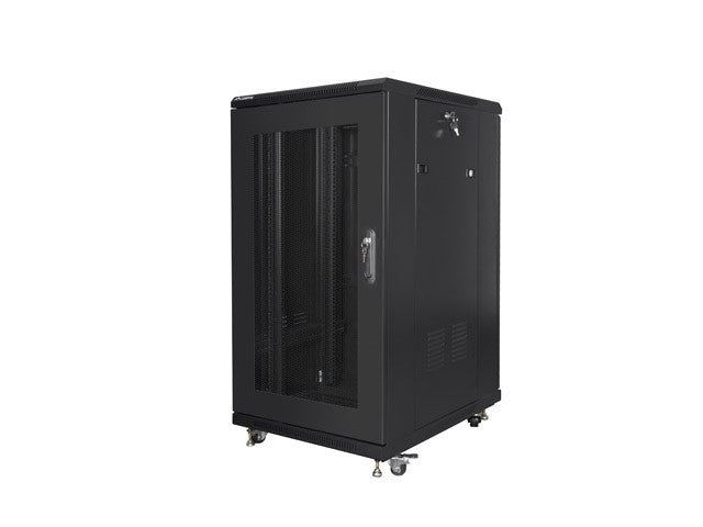 Standing cabinet 19 inches 22U 600x800 perforated door, black