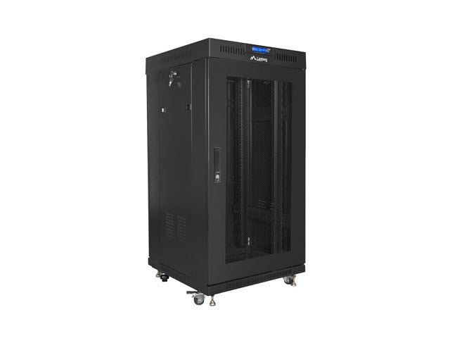 Free-standing cabinet 19 inches 22U 600x600 perforated doors LCD (Flat pack) V2 black