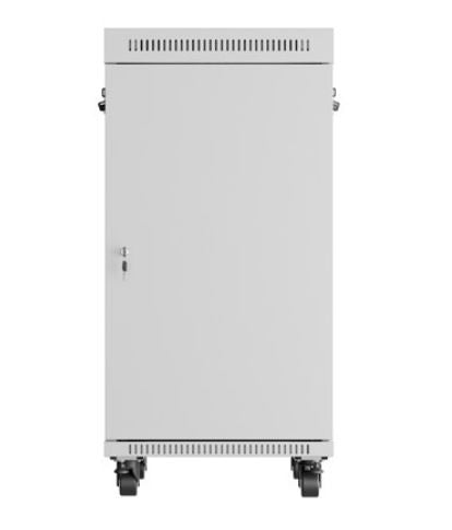 Szafa stojąca rack 19 22U 600x800 szara drzwi szklane LCD flack pack