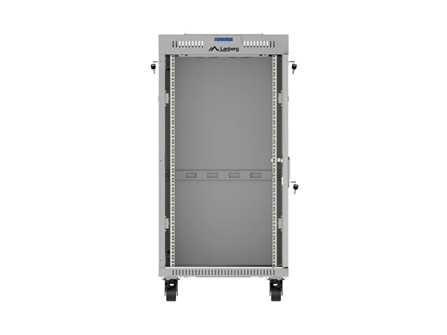 19-inch 22U floor-standing rack cabinet, 600x600, glass door, LCD (flat-pack), grey