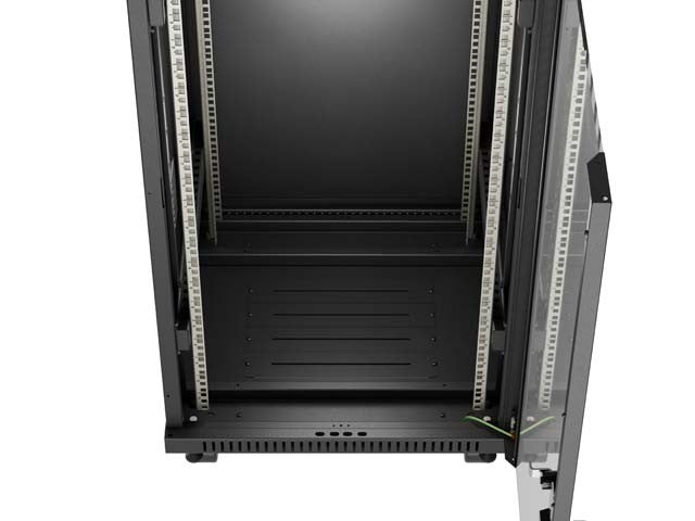 Standing 19" 24U Rack Installation Cabinet 600×600 Black with Glass Door and LCD (Flat Pack) V2 600x600 FF01-6624-12B