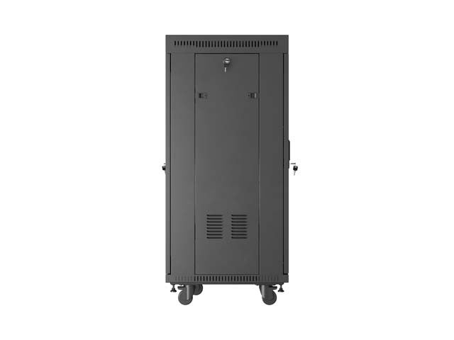 Standing 19" 24U Rack Installation Cabinet 600×600 Black with Glass Door and LCD (Flat Pack) V2 600x600 FF01-6624-12B